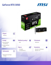MSI Karta graficzna GeForce RTX 3050 LP 6G OC 6GB GDDR6 96bit DP/2HDMI - GeForce RTX 3050 LP 6G OC - Zdjęcie 7