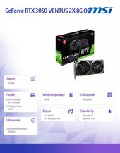 MSI Karta graficzna RTX 3050 VENTUS 2X OC 8GB GDDR6 128bit 3DP/HDMI  - GeForce RTX 3050 VENTUS 2X 8G OC - Zdjęcie 6