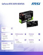 MSI Karta graficzna GeForce RTX 3070 VENTUS 2X OC LHR 8GB GDDR6X 256bit 3DP/HDMI - GeForce RTX 3070 VENTUS 2X 8G OC LHR - Zdjęcie 6