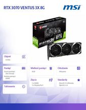 MSI Karta Graficzna TX 3070 VENTUS 3X OC LHR 8GB GDDR6X 256bit 3DP/HDMI - GeForce RTX 3070 VENTUS 3X 8G OC LHR - Zdjęcie 6