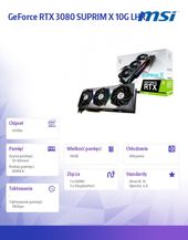 MSI Karta graficzna GeForce RTX 3080 SUPRIM X LHR 10GB GDDR6X 320bit 3DP/HDMI  - GeForce RTX 3080 SUPRIM X 10G LHR - Zdjęcie 4