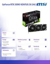 MSI Karta graficzna GeForce RTX 3090 VENTUS 3X OC 24GB GDDR6X 384bit 3DP/HDMI - GeForce RTX 3090 VENTUS 3X 24G OC - Zdjęcie 2