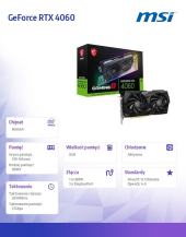 MSI Karta graficzna GeForce RTX 4060 Gaming X 8G 8GB GDDR6 128bit 3DP - GeForce RTX 4060 GAMING X 8G - Zdjęcie 6