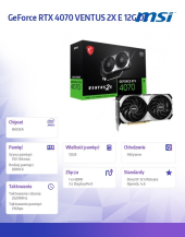 MSI Karta graficzna GeForce RTX 4070 VENTUS 2X E 12GB OC GDDRX6 192bit 3DP - GeForce RTX 4070 VENTUS 2X E 12G OC - Zdjęcie 6