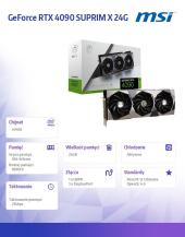 MSI Karta graficzna GeForce RTX 4090 SUPRIM X 24G GDDR6X 384bit 3DP/HDMI - GeForce RTX 4090 SUPRIM X 24G - Zdjęcie 6