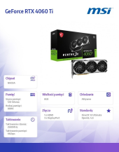 MSI Karta graficzna GeForce RTX 4060 Ti VENTUS 3X E OC 8GB GDDR6 128bit  - Geforce RTX 4060 TI VENTUS 3X E 8G OC - Zdjęcie 6