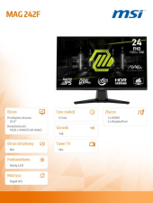 MSI Monitor MAG 242F     23.8 cala/LED/FHD/Flat/200Hz/Czarny - MAG 242F - Zdjęcie 6