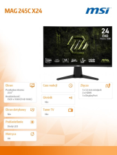 MSI Monitor 23.6 cala MAG 245C X24 LED/FHD/Curved/240Hz/czarny - MAG 245C X24 - Zdjęcie 6