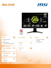 MSI Monitor MAG 255XF 24.5 cala/LED/FHD/Flat/300Hz/Black  - MAG 255XF - Zdjęcie 6