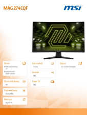 MSI Monitor MAG 274CQF     27 cali/LED/WQHD/Zakrzywiony/180Hz/Czarny - MAG 274CQF - Zdjęcie 6