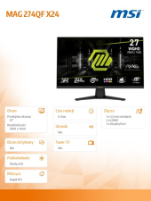 MSI Monitor MAG 274QF X24 27 cali LED/FHD/Flat/240Hz/czarny - MAG 274QF X24 - Zdjęcie 6