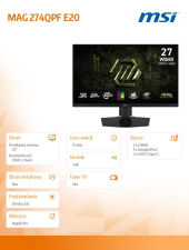 MSI Monitor MAG 274QPF E20 27 cali/LED/WQHD/FLAT/200Hz/Czarny - MAG 274QPF E20 - Zdjęcie 6