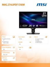MSI Monitor MAG 274UPDF E16M 27 cali/LED/FHD/FLAT/160Hz/Czarny - MAG 274UPDF E16M - Zdjęcie 5
