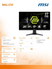MSI Monitor 27 cali MAG 275F LED/FHD/Flat/180Hz/czarny - MAG 275F - Zdjęcie 6