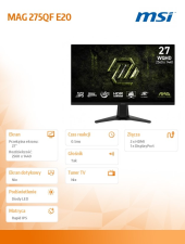 MSI Monitor MAG 275QF E20  27 cali/LED/WQHD/Flat/200Hz/Czarny - MAG 275QF E20 - Zdjęcie 6