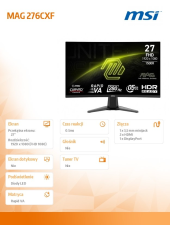 MSI Monitor MAG 276CXF     27 cali LED/FHD/Zakrzywiony/280Hz/Czarny - MAG 276CXF - Zdjęcie 7