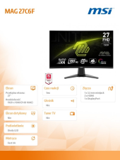 MSI Monitor  MAG 27C6F 27 cali/LED/FHD/Curv/180Hz/Black  - MAG 27C6F - Zdjęcie 6