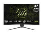 MSI Monitor MAG 325CQPF E18 31.5/LED/WQHD/LED/Zakrzywiony/180Hz/Czarny - MAG 325CQPF E18 - Zdjęcie 1