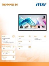 MSI Monitor 15.6 cala PRO MP165 E6 LED/FHD/Flat/60Hz/czarny - PRO MP165 E6 - Zdjęcie 8