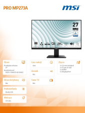 MSI Monitor 27 cali PRO MP273A LED/FHD/Flat/100Hz/czarny - PRO MP273A - Zdjęcie 4