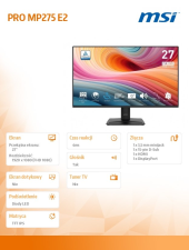 MSI Monitor PRO MP275 E2   27 cali/LED/FHD/Flat/120Hz/Czarny - PRO MP275 E2 - Zdjęcie 7