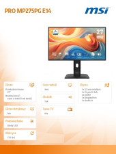 MSI Monitor PRO MP275PG E14 27 cali/LED/FHD/FLAT/144Hz/Czarny - PRO MP275PG E14 - Zdjęcie 8