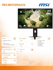 MSI Monitor PRO MP275PGN E14 27 cali/LED/FHD/Zakrzywiony/144Hz/Czarny - PRO MP275PGN E14 - Zdjęcie 5