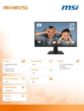 MSI Monitor PRO MP275Q     27 cali/LED/QHD/FLAT/100Hz/Czarny - PRO MP275Q - Zdjęcie 7