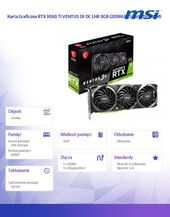 MSI Karta Graficzna RTX 3060 Ti VENTUS 3X OC LHR 8GB GDDR6X 256bit 3DP/HDMI - RTX 3060 Ti VENTUS 3X 8G OC LHR - Zdjęcie 6