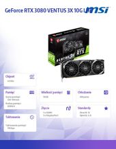 MSI Karta graficzna GeForce RTX 3080 VENTUS 3X PLUS LHR 10GB GDDR6X 320bit - RTX 3080 VENTUS 3X PLUS 10G LHR - Zdjęcie 4