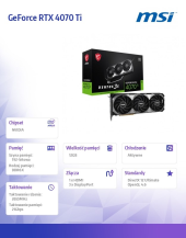MSI Karta graficzna GeForce RTX 4070 Ti Ventus 3X E1 12G OC GDDRX6 192bit 3DP - RTX 4070 Ti VENTUS 3X E1 12G OC - Zdjęcie 8