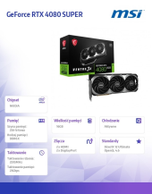 MSI Karta graficzna GeForce RTX 4080 SUPER 16GB VENTUS 3X OC GDDR6X 256bit - RTX 4080 SUPER 16G VENTUS 3X OC - Zdjęcie 8