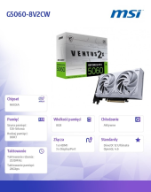 MSI Karta graficzna GeFroce RTX 5060 8G VENTUS 2X OC WHITE - RTX 5060 8G VENTUS 2X OC WHITE - Zdjęcie 6