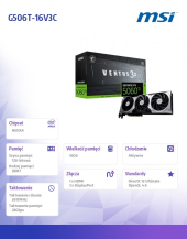 MSI Karta graficzna GeForce RTX 5060 Ti 16G VENTUS 3X OC - RTX 5060 Ti 16G VENTUS 3X OC - Zdjęcie 6