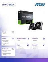 MSI Karta graficzna GeForce RTX 5070 12G VENTUS 2X OC GDDR7 192bit HDMI/3DP - RTX 5070 12G VENTUS 2X OC - Zdjęcie 7