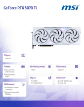 MSI Karta graficzna GeForce RTX 5070 Ti 16G GAMING OC WHITE - RTX 5070 Ti 16G GAMING TRIO OC WHITE - Zdjęcie 8