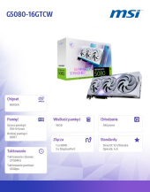 MSI Karta graficzna GeForce RTX 5080 GAMING TRIO OC WHITE 16G GDDR7 256bit - RTX 5080 16G GAMING TRIO OC WHITE - Zdjęcie 8