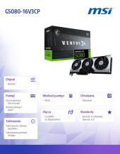 MSI Karta graficzna GeForce RTX 5080 VENTUS 3X OC PLUS 16G GDDR7 256bit 3DP/HDMI - RTX 5080 16G VENTUS 3X OC PLUS - Zdjęcie 8