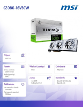 MSI Karta graficzna GeForce RTX 5080 VENTUS 3X OC WHITE 16G GDDR7 256bit - RTX 5080 16G VENTUS 3X OC WHITE - Zdjęcie 8