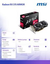 MSI Karta graficzna Radeon RX 570 ARMOR 8GB OC 256BIT GDDR5 HDMI/DVI-D/3DP - Radeon RX 570 ARMOR 8G OC - Zdjęcie 6