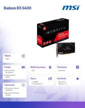 MSI Karta graficzna Radeon RX 6400 AERO ITX 4G 4GB GDDR6 64bit DP/HDMI - Radeon RX 6400 AERO ITX 4G - Zdjęcie 6