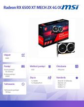 MSI Karta graficzna RX 6500 XT MECH 2X OC 4GB 64bit GDDR6 DP/HDMI  - Radeon RX 6500 XT MECH 2X 4G OC - Zdjęcie 6