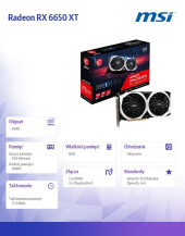 MSI Karta graficzna Radeon RX 6650 XT MECH X 8G OC 128bit GDDR6 3DP/HDMI  - Radeon RX 6650 XT MECH 2X 8G OC - Zdjęcie 6
