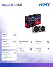MSI Karta graficzna Radeon RX 6750 XT MECH 2X 12G V1 192bit GDDR6 3DP/HMDI - Radeon RX 6750 XT MECH 2X 12G - Zdjęcie 6