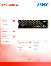 MSI Dysk SSD SPATIUM M461   1TB M.2 PCIe 4.0 4700/1700MB/s - S78-440L1D0-P83 - Zdjęcie 5