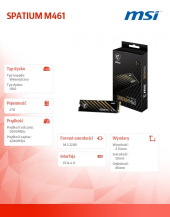MSI Dysk SSD SPATIUM M461 2TB M.2 PCIe 4.0 5000/4200MB/s - S78-440Q550-P83 - Zdjęcie 6
