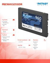 PATRIOT SSD 960GB Burst Elite 450/320MB/s SATA III 2.5 - PBE960GS25SSDR - Zdjęcie 5