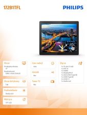 PHILIPS Monitor 17 cali 172B1TFL LED Touch DVI HDMI DP - 172B1TFL/00 - Zdjęcie 7