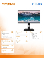 PHILIPS Monitor 222S9JML 21.5 cala VA HDMI DP VGA Pivot  - 222S9JML/00 - Zdjęcie 7