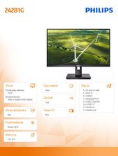PHILIPS Monitor 23.8 cali 242B1G IPS DVI HDMI DP Pivot - 242B1G/00 - Zdjęcie 6